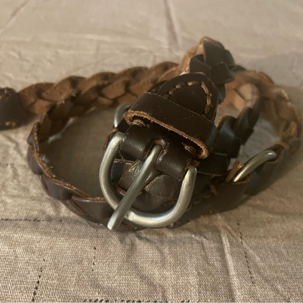 SALE! Braided Leather Belt - Brown